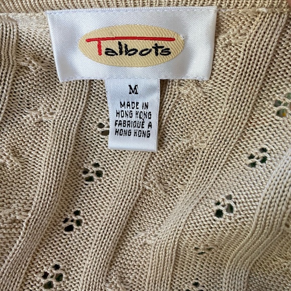 Talbots Lt. Honey Silk Cable Cardigan - Picture 5 of 6
